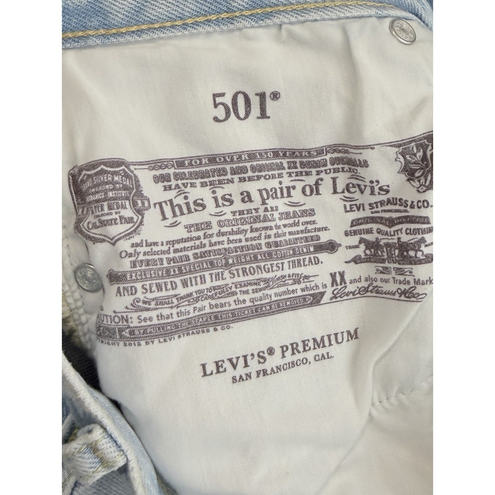 Levi's Premium 501 '90s Jeans Women's 24/30 Light Wash Straight Leg Denim Pants - Picture 8 of 15